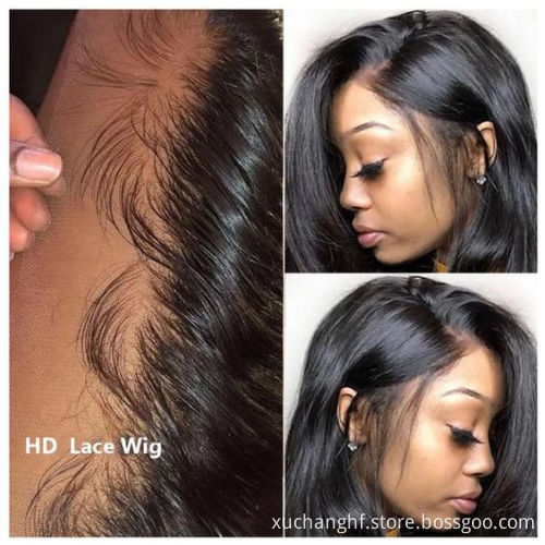 Brazilian Virgin Cuticle Aligned double drawn Body straight wave 360 frontal Lace front human hair wigs